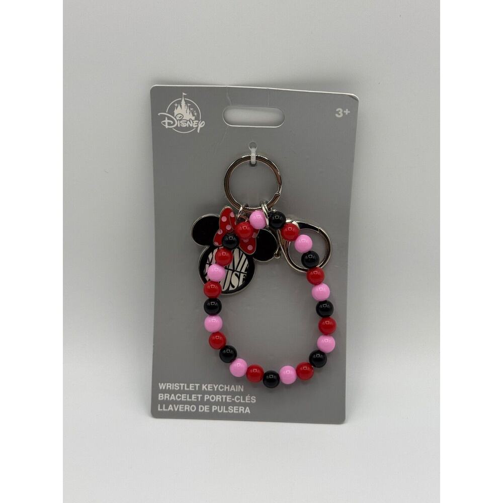 Disney Parks Minnie Mouse Wristlet Keychain *New